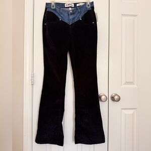 NWT-PTCL Stylish Black Corduroy Denim Waste Line Women's Pants Size 28